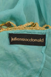 JULIEN MACDONALD BLUE GOLD KNIT SEQUIN DRESS XS