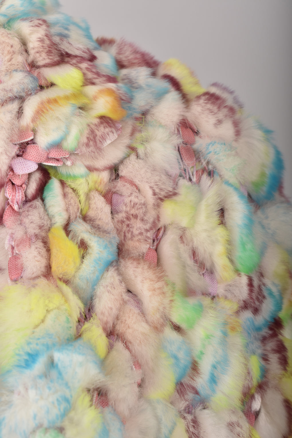 FENDI DYED RABBIT FUR CROPPED JACKET