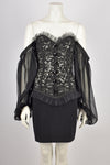 YVES SAINT LAURENT 1980s LACE DRESS S-M