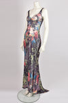 ROBERTO CAVALLI FLORAL PRINT MAXI DRESS XS