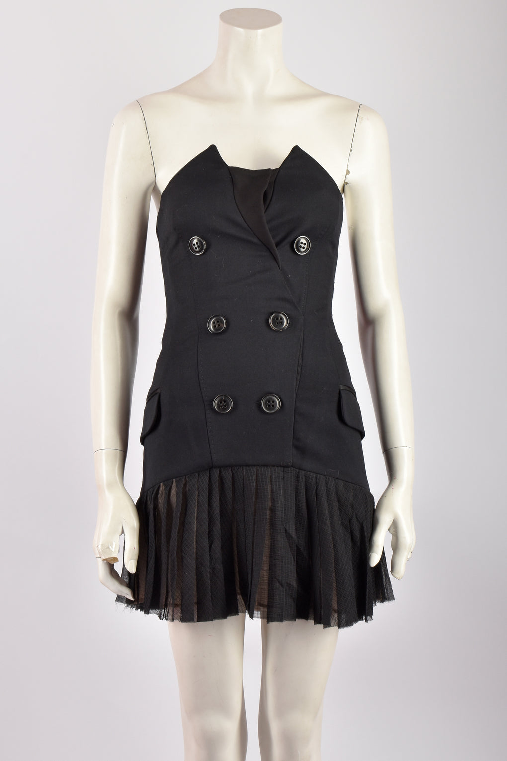JULIEN MACDONALD SUITED BLACK MINI DRESS S
