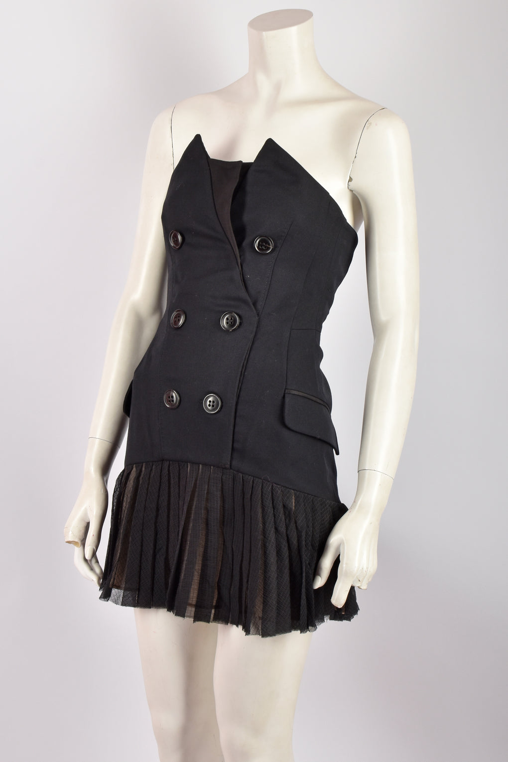 JULIEN MACDONALD SUITED BLACK MINI DRESS S