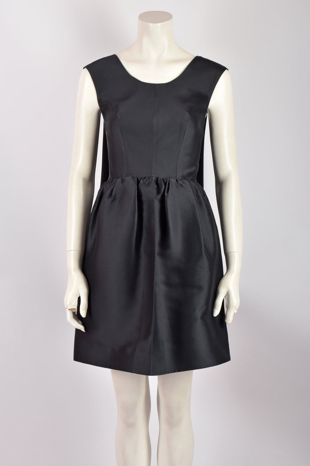 BALENCIAGA BLACK SILK MINI DRESS S
