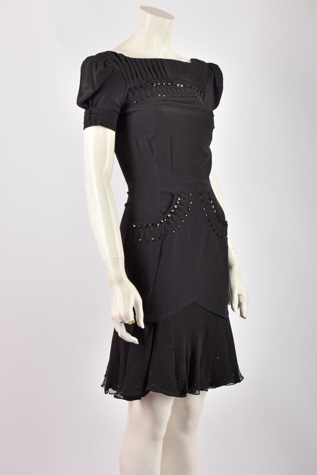 GUCCI 2005 BLACK EMBELLISHED DRESS S