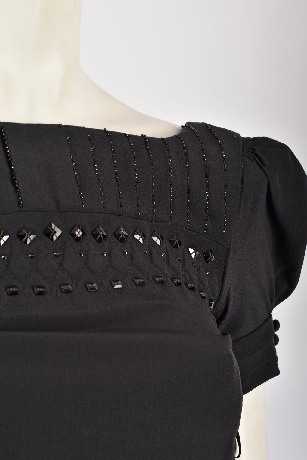 GUCCI 2005 BLACK EMBELLISHED DRESS S