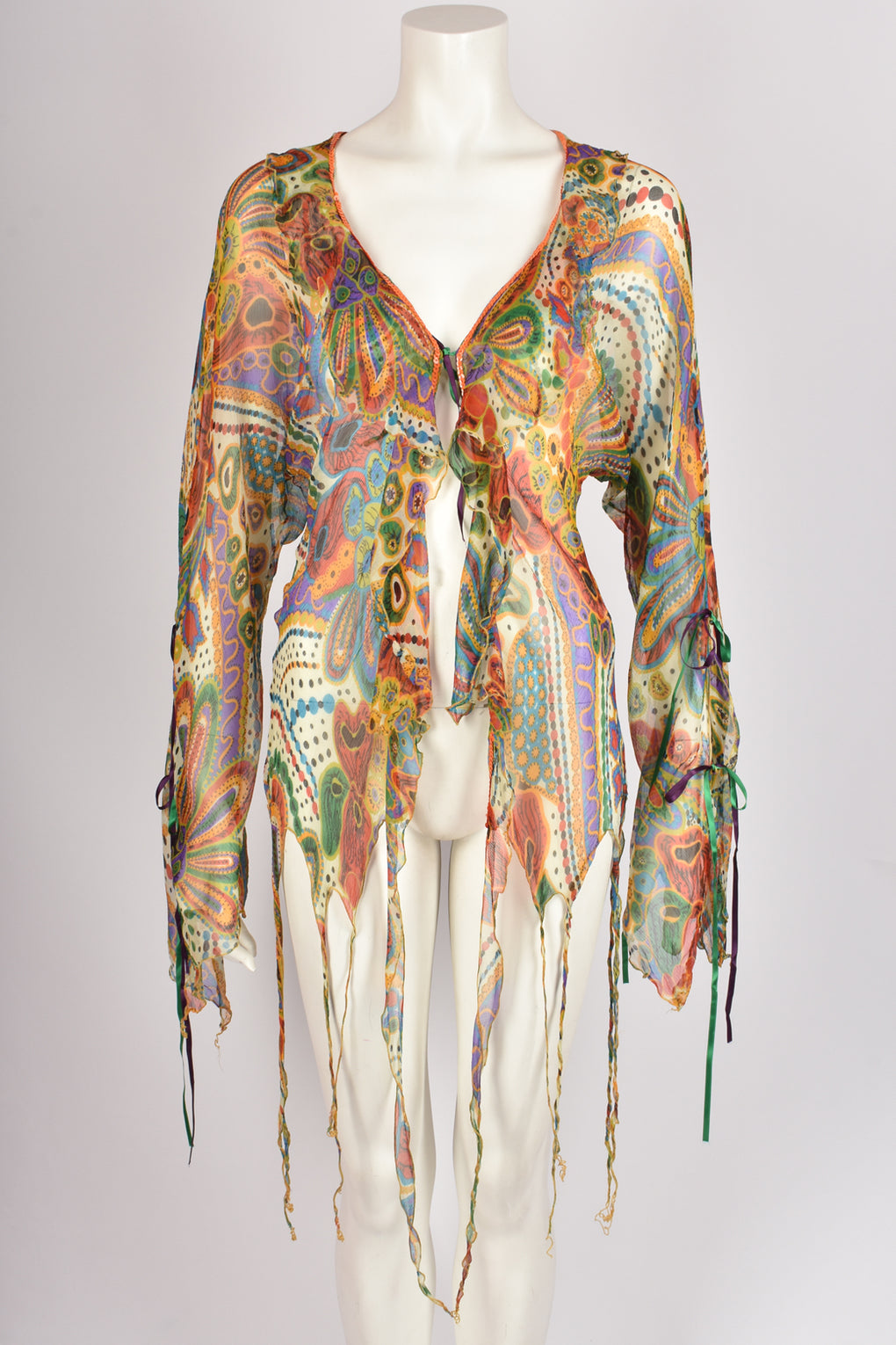 VOYAGE paisley silk top S-M