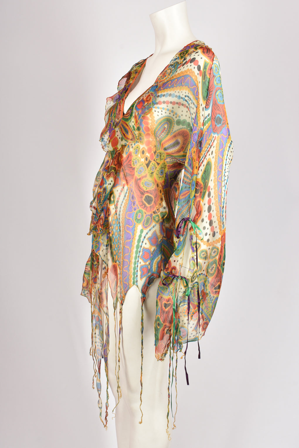 VOYAGE paisley silk top S-M