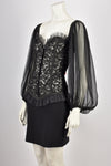 YVES SAINT LAURENT 1980s LACE DRESS S-M