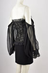 YVES SAINT LAURENT 1980s LACE DRESS S-M