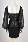 YVES SAINT LAURENT 1980s LACE DRESS S-M