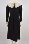 GINA FRATINI 1970s BLACK VELVET DRESS S