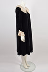 GINA FRATINI 1970s BLACK VELVET DRESS S