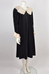 GINA FRATINI 1970s BLACK VELVET DRESS S