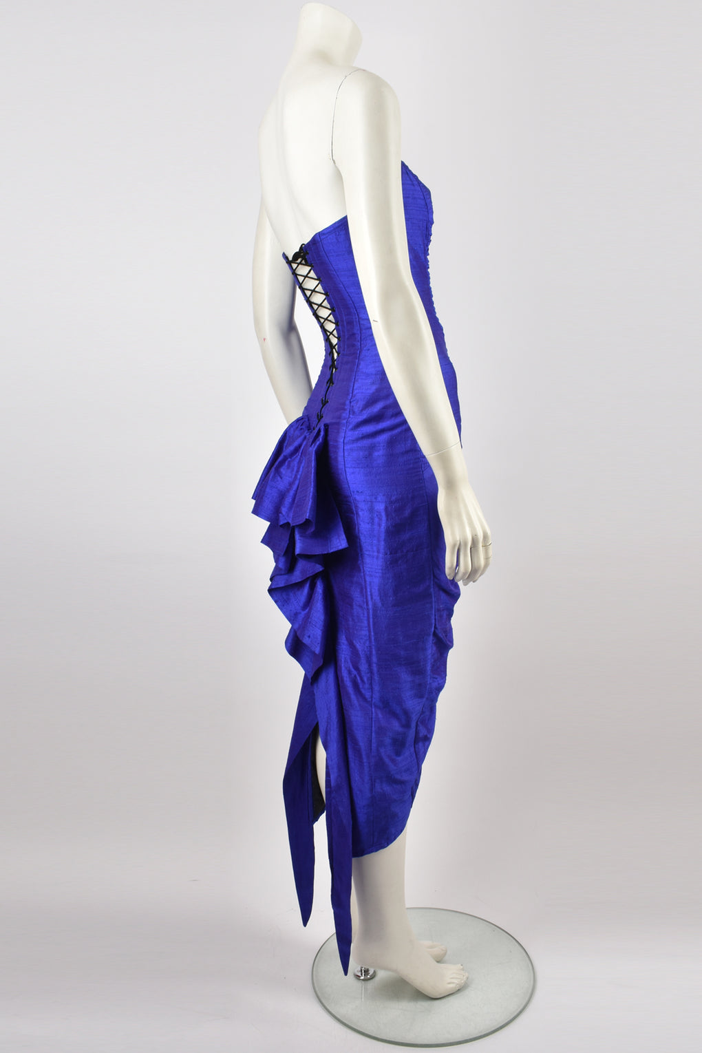 SARAH WHITWORTH 1980s BLUE DRESS S