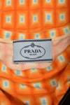 PRADA ORANGE GEOMETRIC SILK DRESS