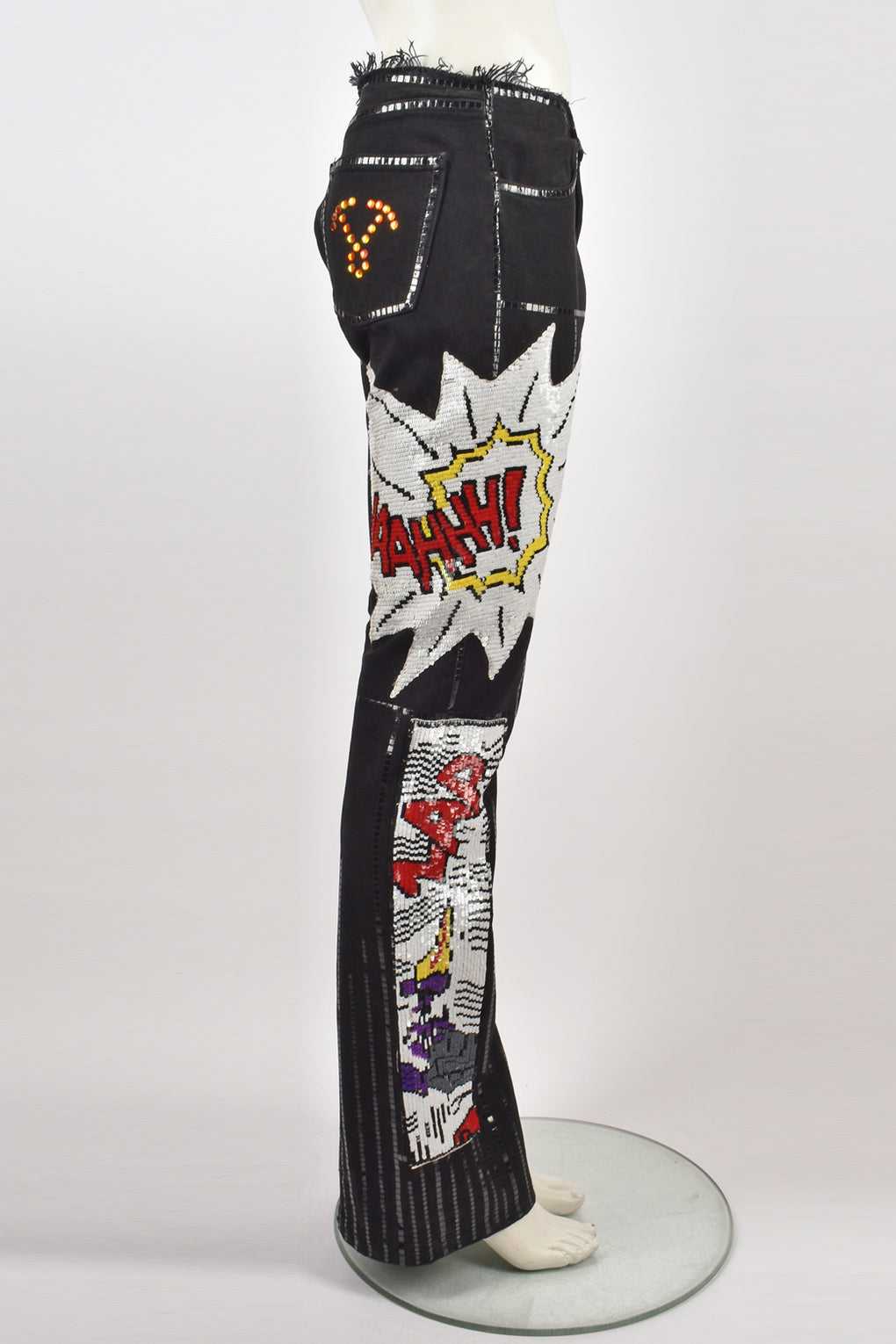 VOYAGE COMIC STRIP SEQUIN JEANS S