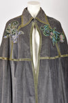 ROBERTO CAVALLI 1970s PAINTED LEATHER APPLIQUED CAPE