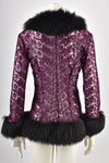 VINTAGE 1980s PURPLE LACE JACKET S