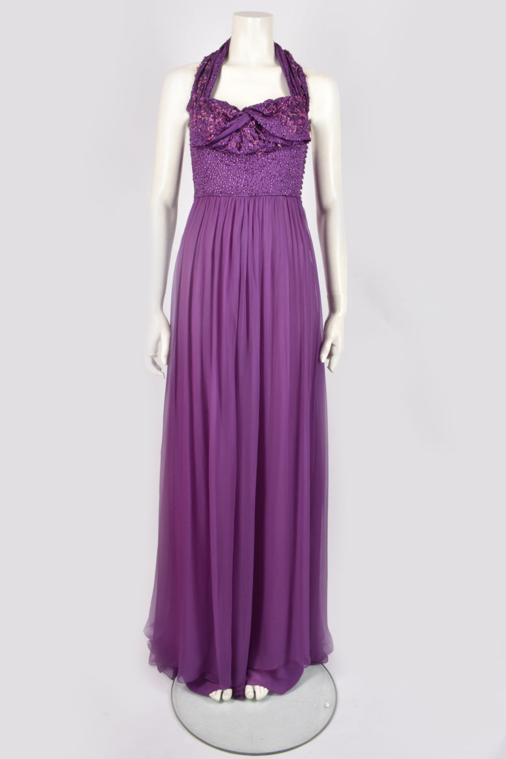 JOHN GALLIANO X DIOR PURPLE BEADED DRESS