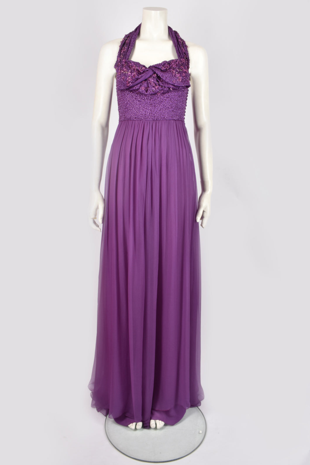 JOHN GALLIANO X DIOR PURPLE BEADED DRESS