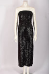 BLACK VINTAGE SEQUENCE GOWN WITH BOW