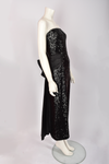 BLACK VINTAGE SEQUENCE GOWN WITH BOW