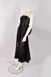 BLACK VINTAGE SEQUENCE GOWN WITH BOW