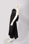 BLACK VINTAGE SEQUENCE GOWN WITH BOW