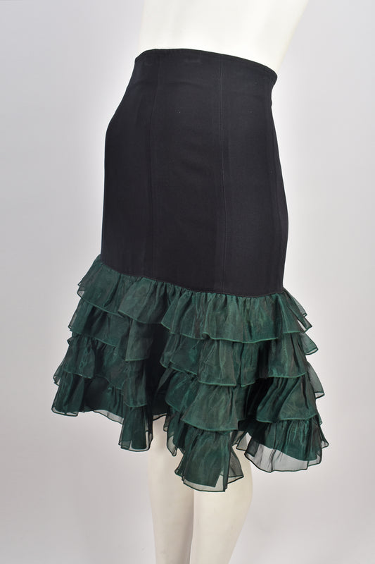 OZBEK LONDON FRILLED SKIRT S