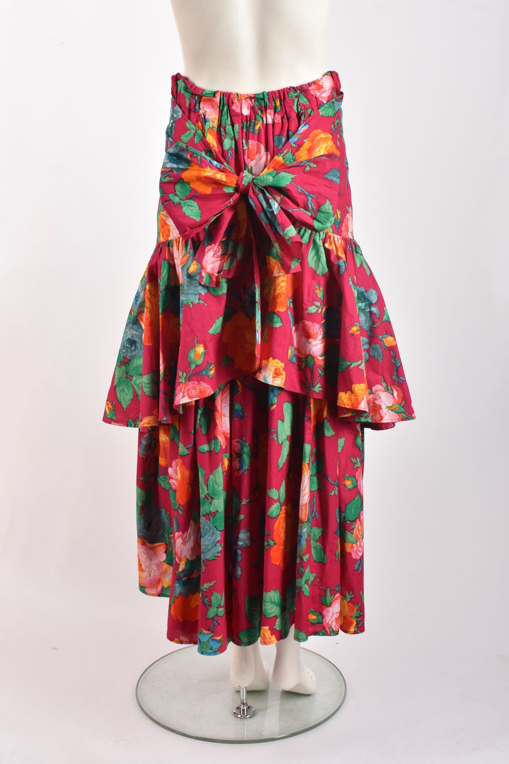 KENZO FLORAL SKIRT WITH BOW DETAIL