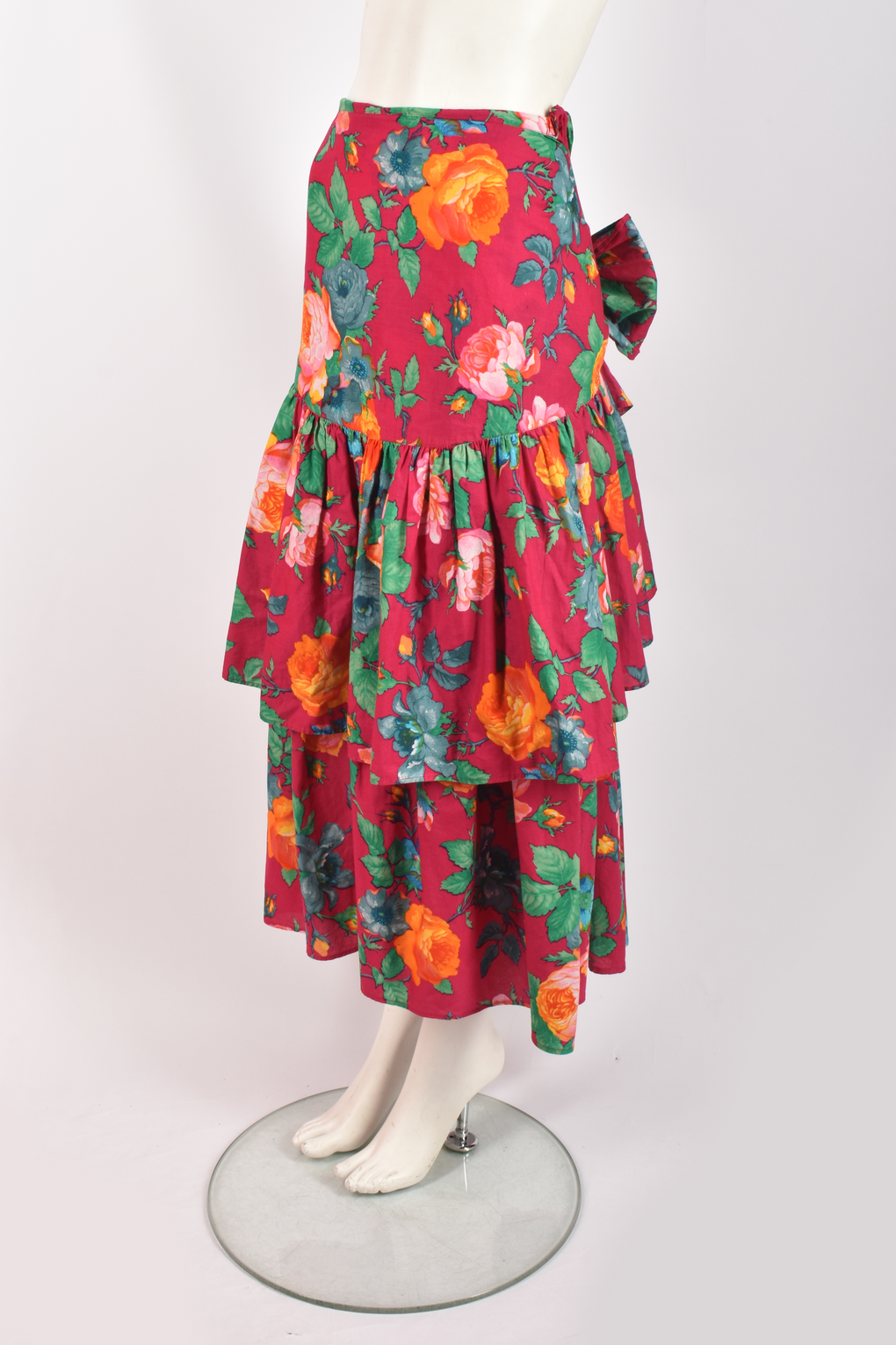 KENZO FLORAL SKIRT WITH BOW DETAIL