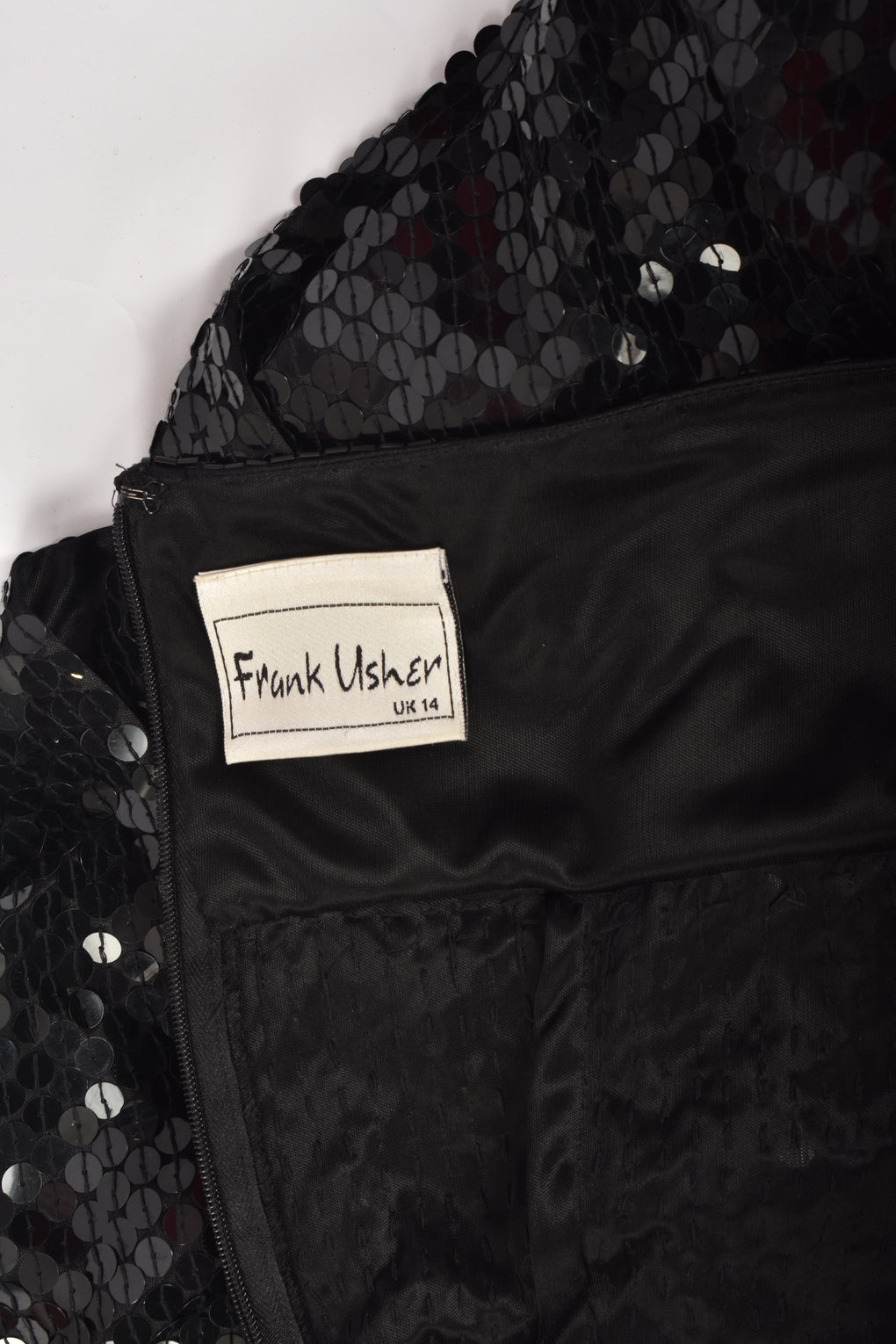 FRANK USHER BLACK SEQUIN DRESS