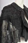 VICTORIAN LACE AND BEADED CAPE S-M-L