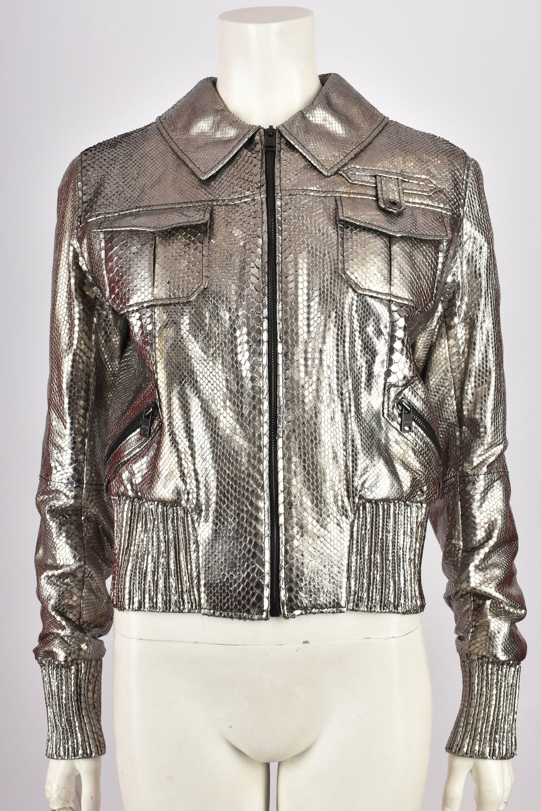 JEAN CLAUDE JITROIS SILVER PYTHON JACKET M