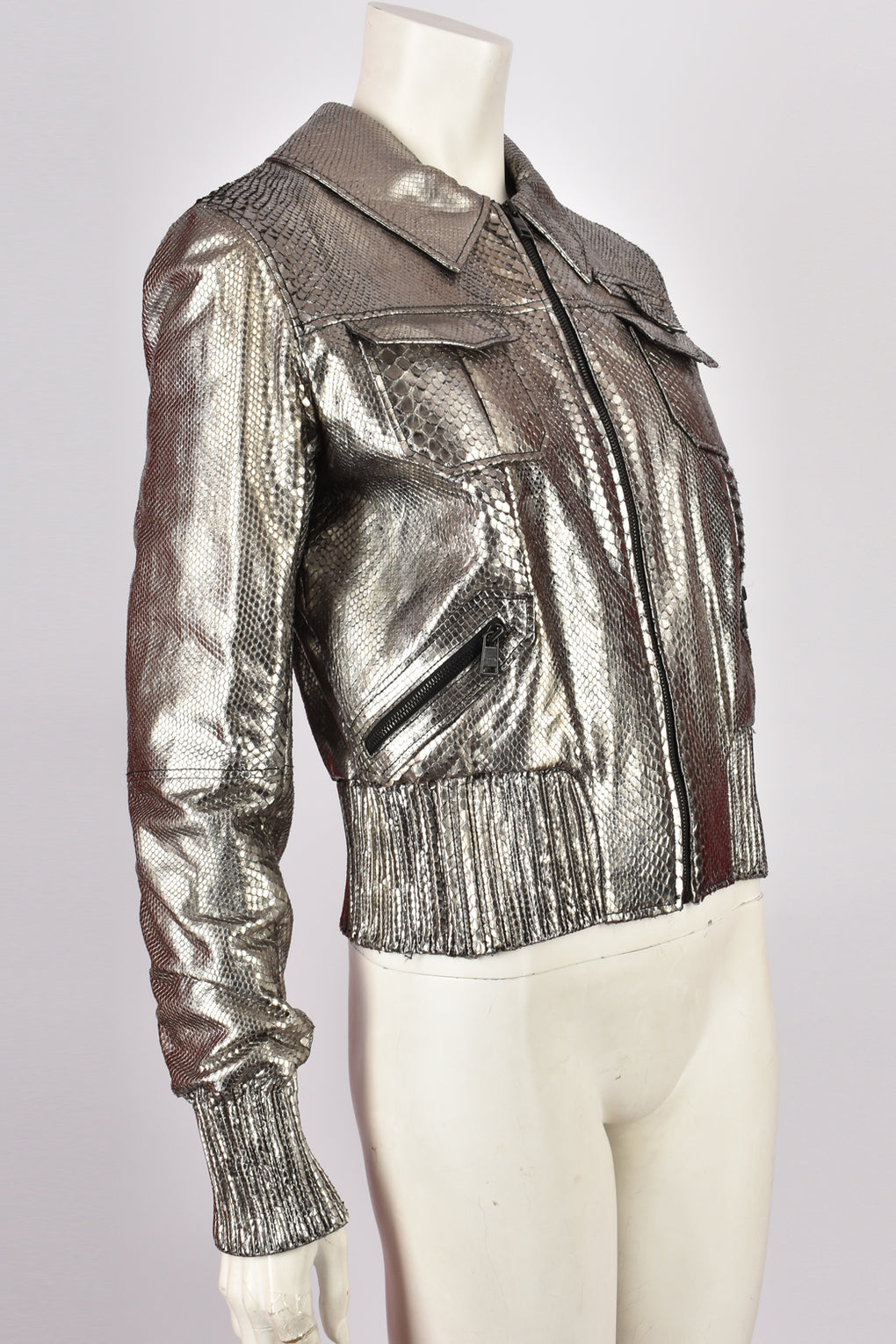 JEAN CLAUDE JITROIS SILVER PYTHON JACKET M