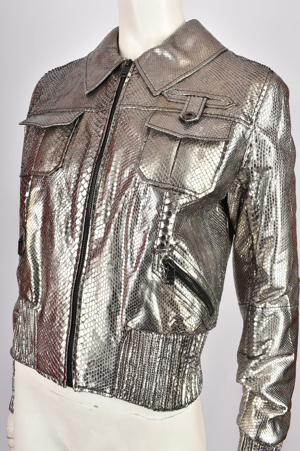 JEAN CLAUDE JITROIS SILVER PYTHON JACKET M