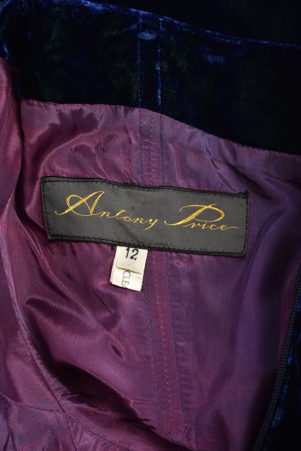 ANTONY PRICE BLUE VELVET DRESS