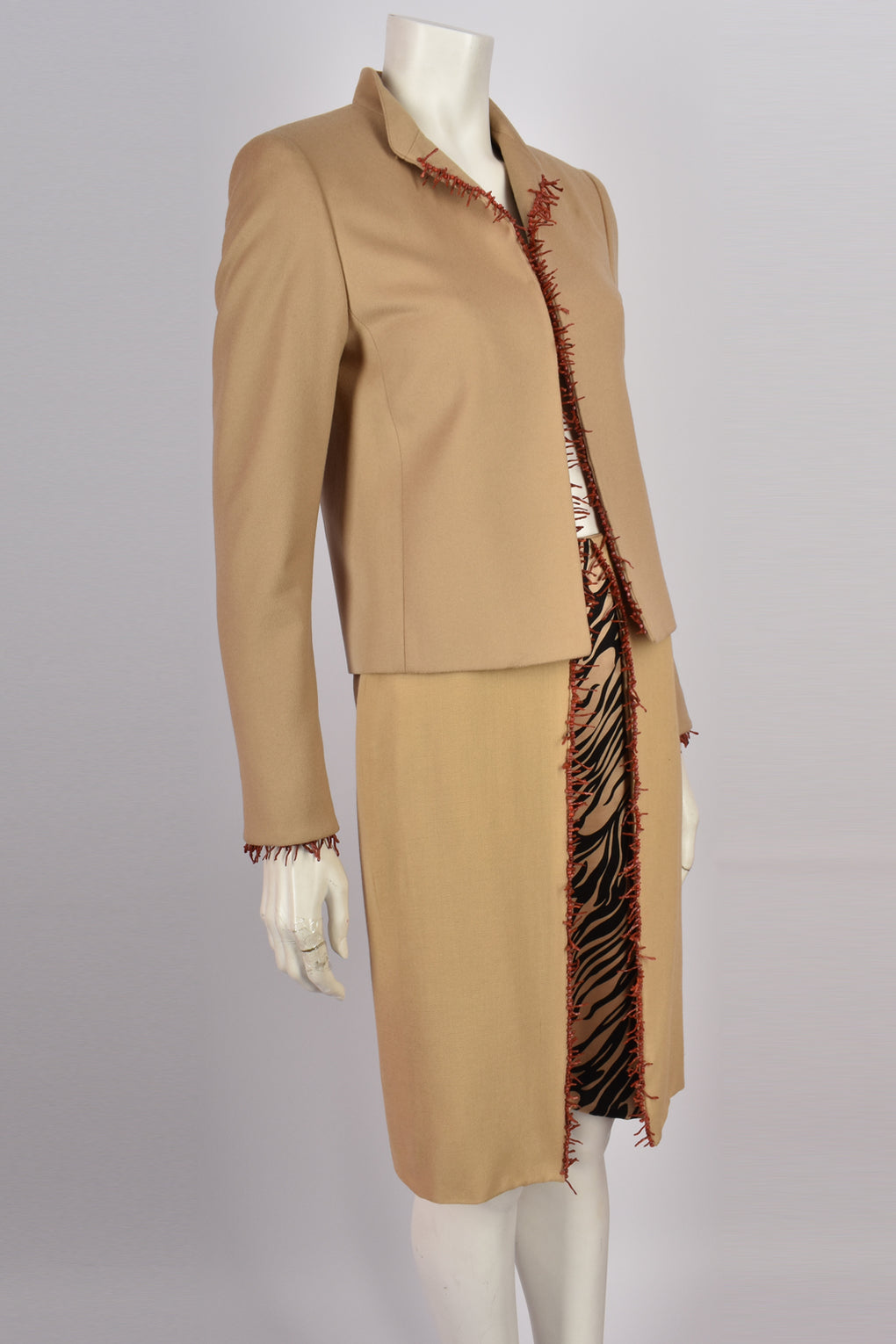 GIANNI VERSACE COUTURE 1990s SKIRT SUIT WITH CORALS S