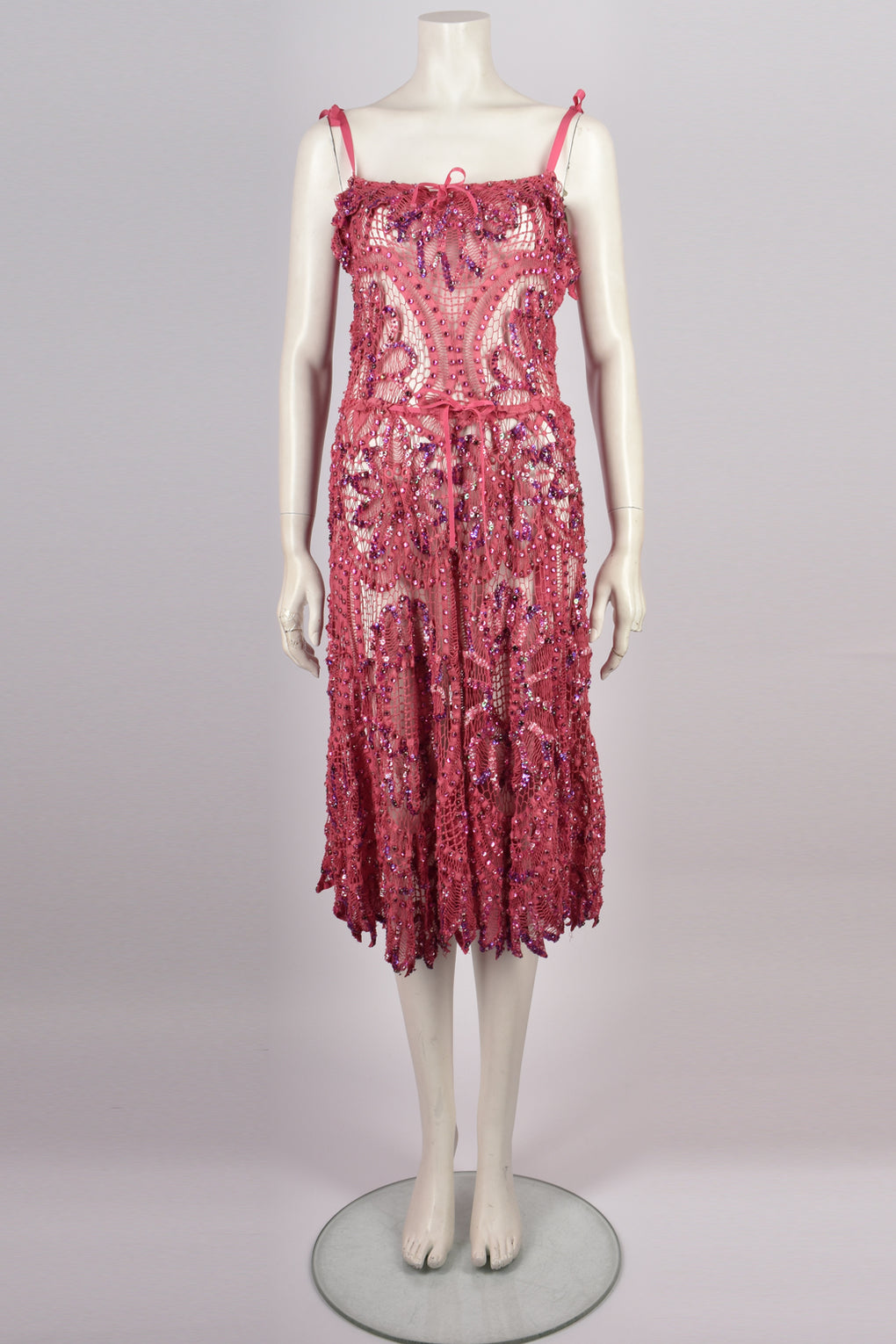 JULIEN MACDONALD SS 2005 PINK DRESS S-M-L