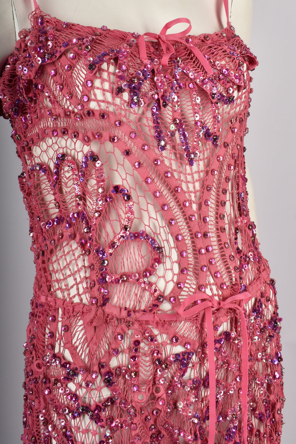 JULIEN MACDONALD SS 2005 PINK DRESS S-M-L