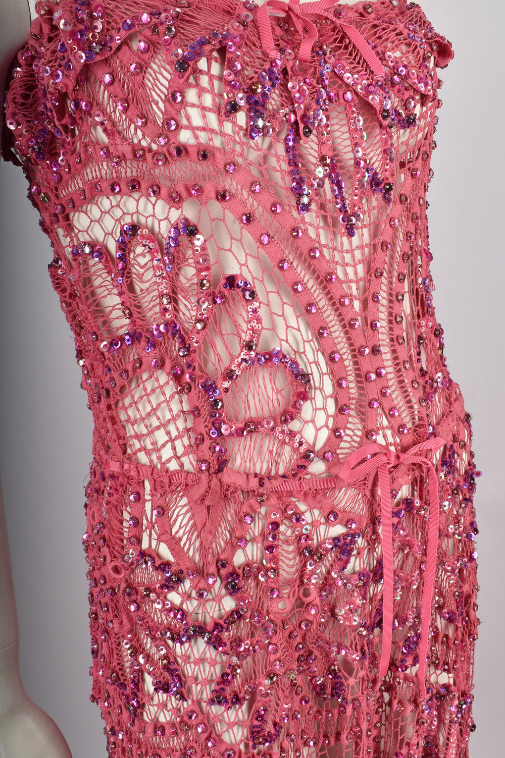 JULIEN MACDONALD SS 2005 PINK DRESS S-M-L