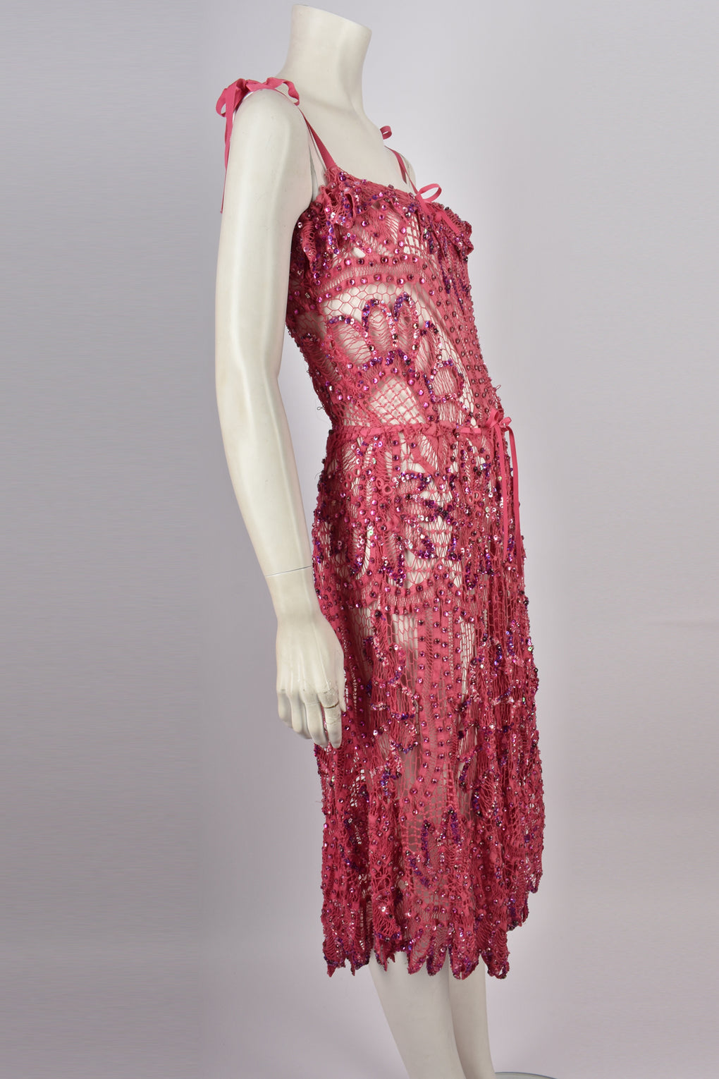 JULIEN MACDONALD SS 2005 PINK DRESS S-M-L