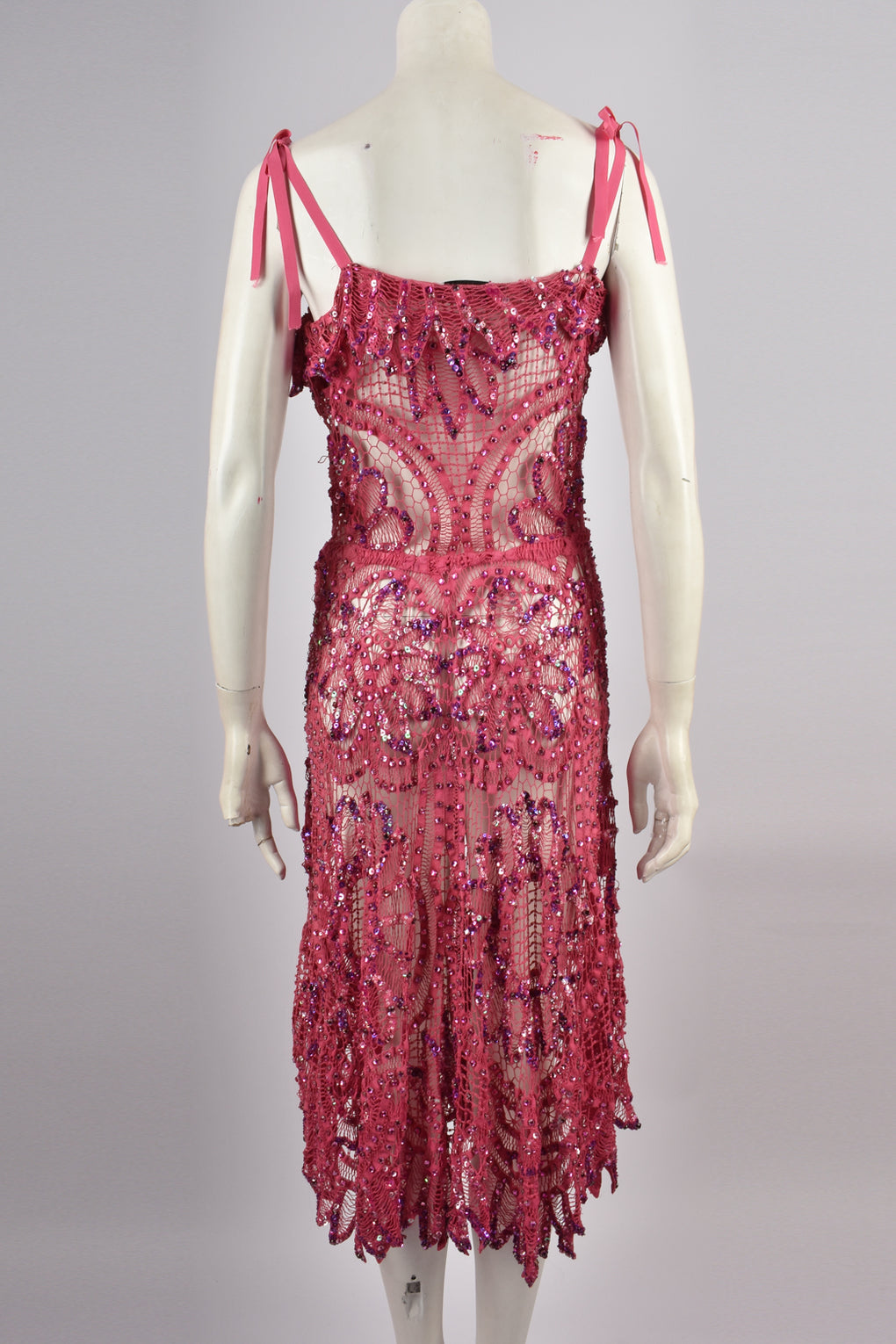 JULIEN MACDONALD SS 2005 PINK DRESS S-M-L