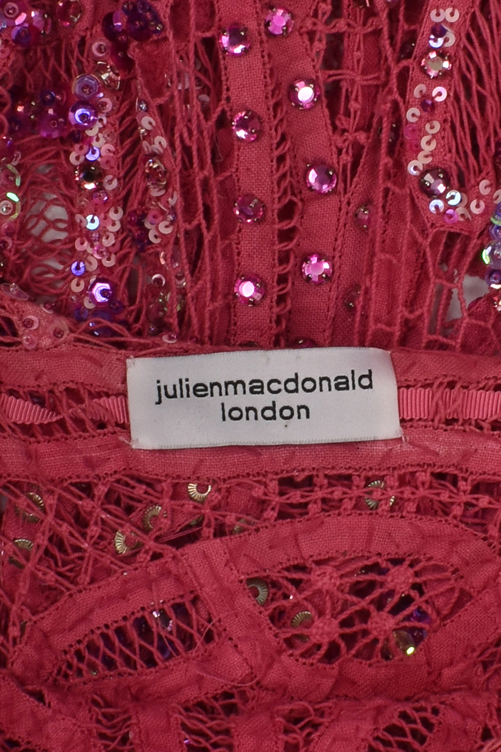 JULIEN MACDONALD SS 2005 PINK DRESS S-M-L