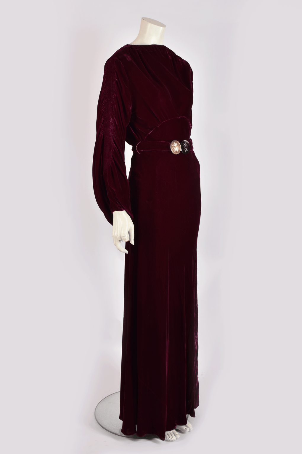 1930S COUTURE VELVET DRESS