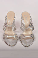 DIOR  SILVER OPEN HEEL