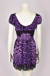 DOLCE&GABBANA PURPLE LEOPARD PRINT DRESS
