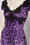 DOLCE&GABBANA PURPLE LEOPARD PRINT DRESS