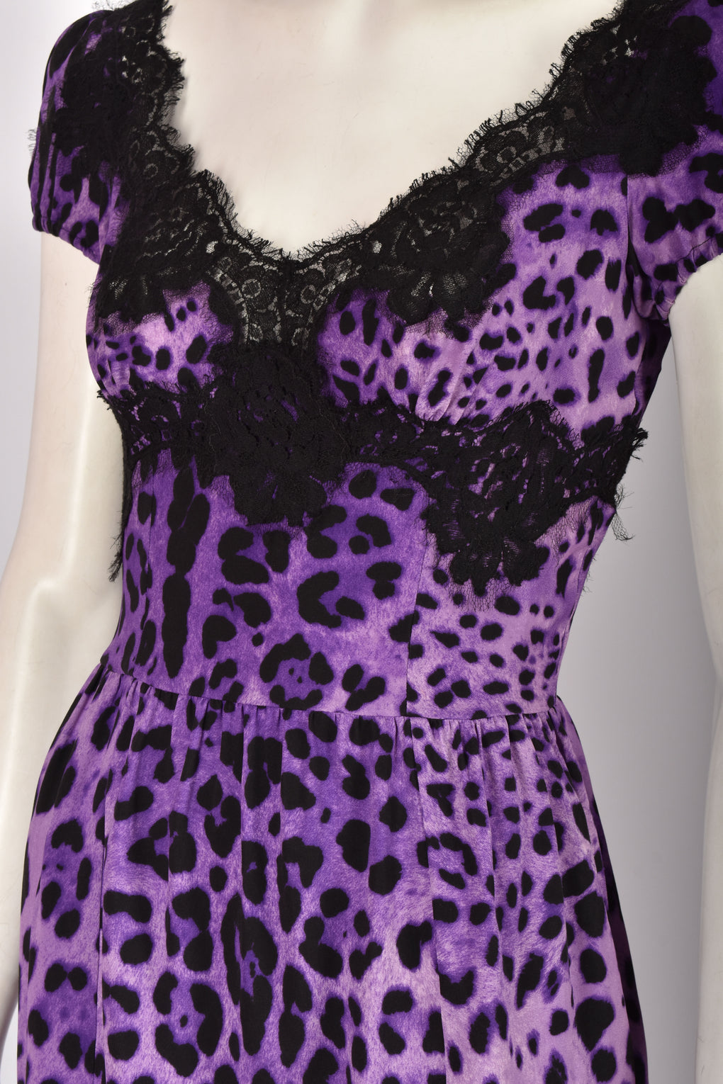 DOLCE&GABBANA PURPLE LEOPARD PRINT DRESS