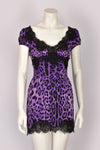 DOLCE&GABBANA PURPLE LEOPARD PRINT DRESS